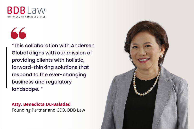 Du-Baladad and Associates (BDB Law) joins Andersen Global as collaborating firm for tax services in the Philippines